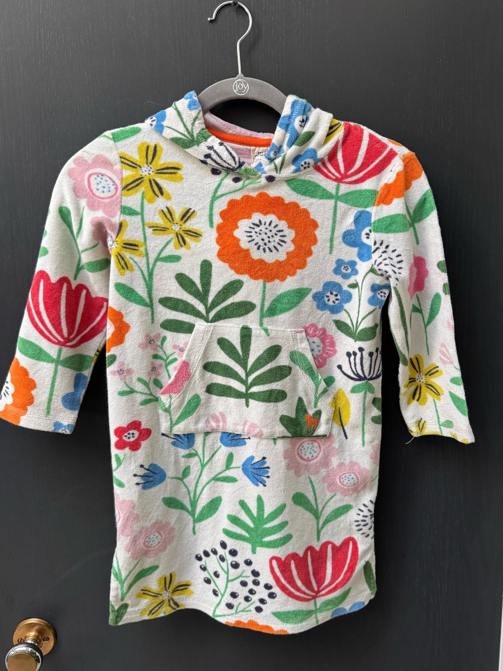 Mini Boden Kids Floral Terrycloth Pool Cover Up Size 5/6 Youth